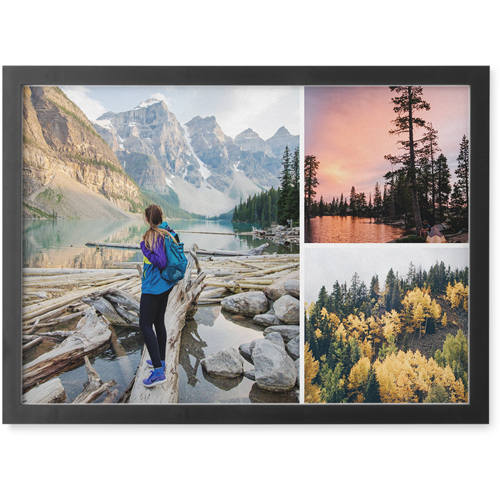 Three Piece Photo Tile, Black, Framed, 5x7, Multicolor