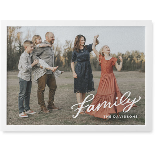 Family Letters Photo Tile, White, Framed, 5x7, White, white