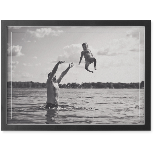 Frame Afloat Photo Tile, Black, Framed, 5x7, White, white