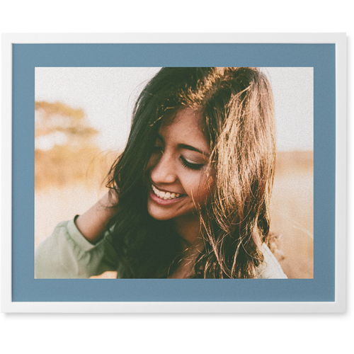 My Border Photo Tile, White, Framed, 8x10, Blue, silver lake