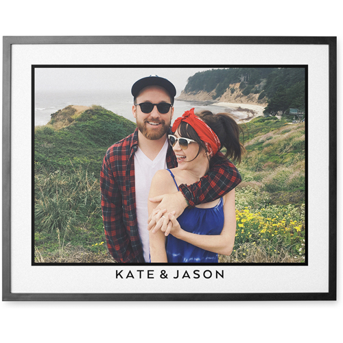Framed Memento Photo Tile, Black, Framed, 11x14, White, white
