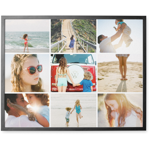 Nine Squared Photo Tile, Black, Framed, 11x14, Multicolor