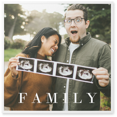 Absolute Family Photo Tile, White, Framed, 12x12, White