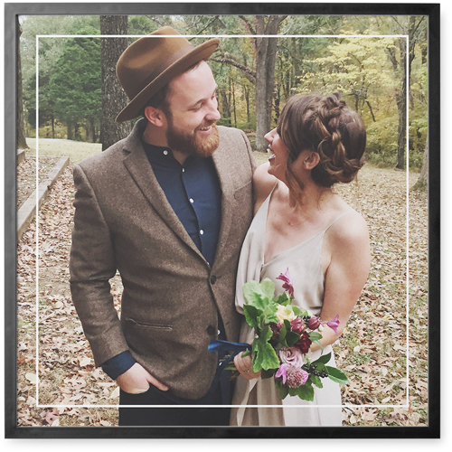 Floating Frame Photo Tile, Black, Framed, 12x12, White, white