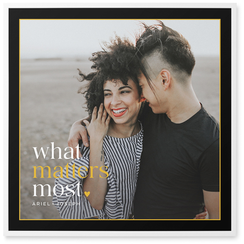 What Matters Most Photo Tile, White, Framed, 12x12, Black, black