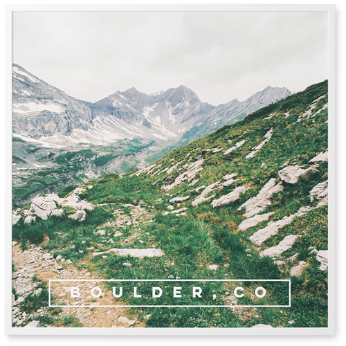 On the Go Photo Tile, White, Framed, 16x16, White