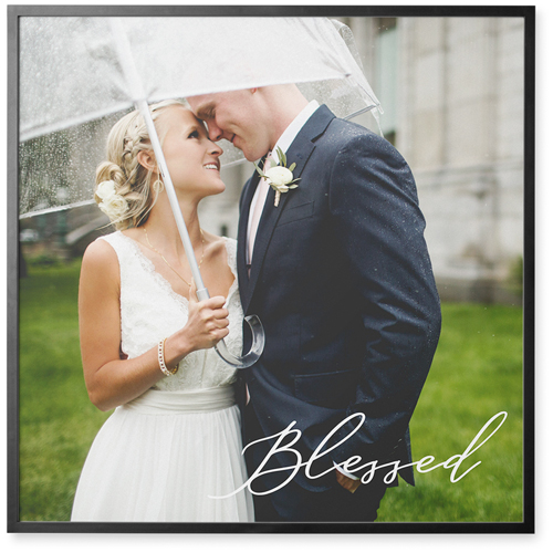 Pure Blessed Photo Tile, Black, Framed, 16x16, White