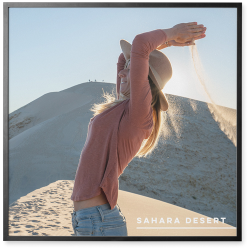 Wanderings Photo Tile, Black, Framed, 16x16, White, white