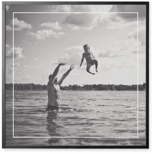 Frame Afloat Photo Tile, Black, Framed, 16x16, White, white