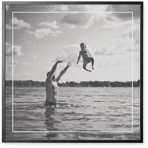 Frame Afloat Photo Tile, Black, Framed, 16x16, White