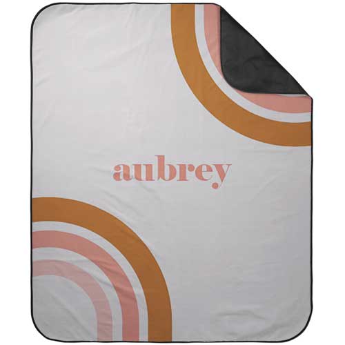 Double Rainbow Picnic Blanket, Pink, salmon