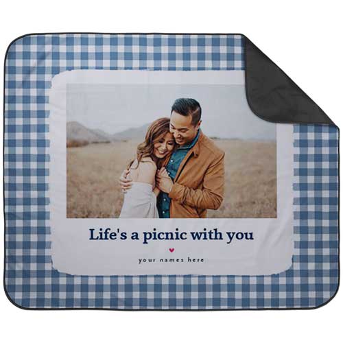 Life Is A Picnic Picnic Blanket, Blue
