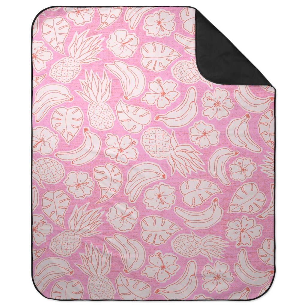 Tropical Cutout Picnic Blanket, Pink