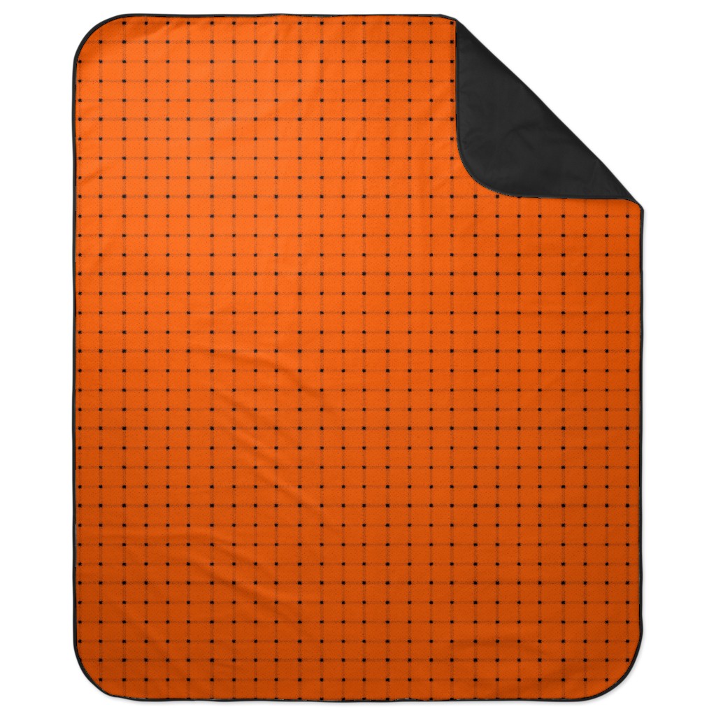 Gridded Plaid Picnic Blanket, Orange