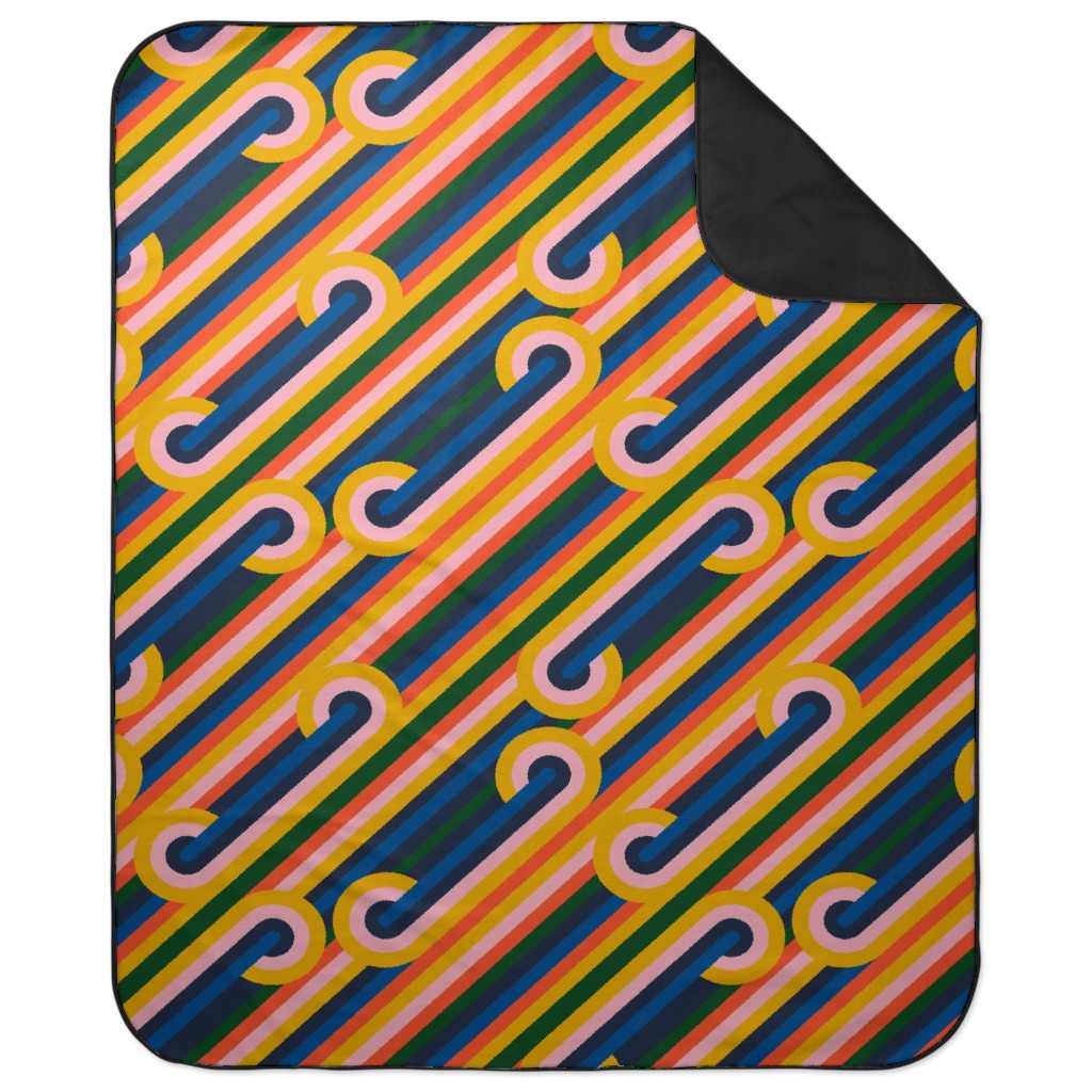 Modernist Loop - Multi Picnic Blanket, Multicolor