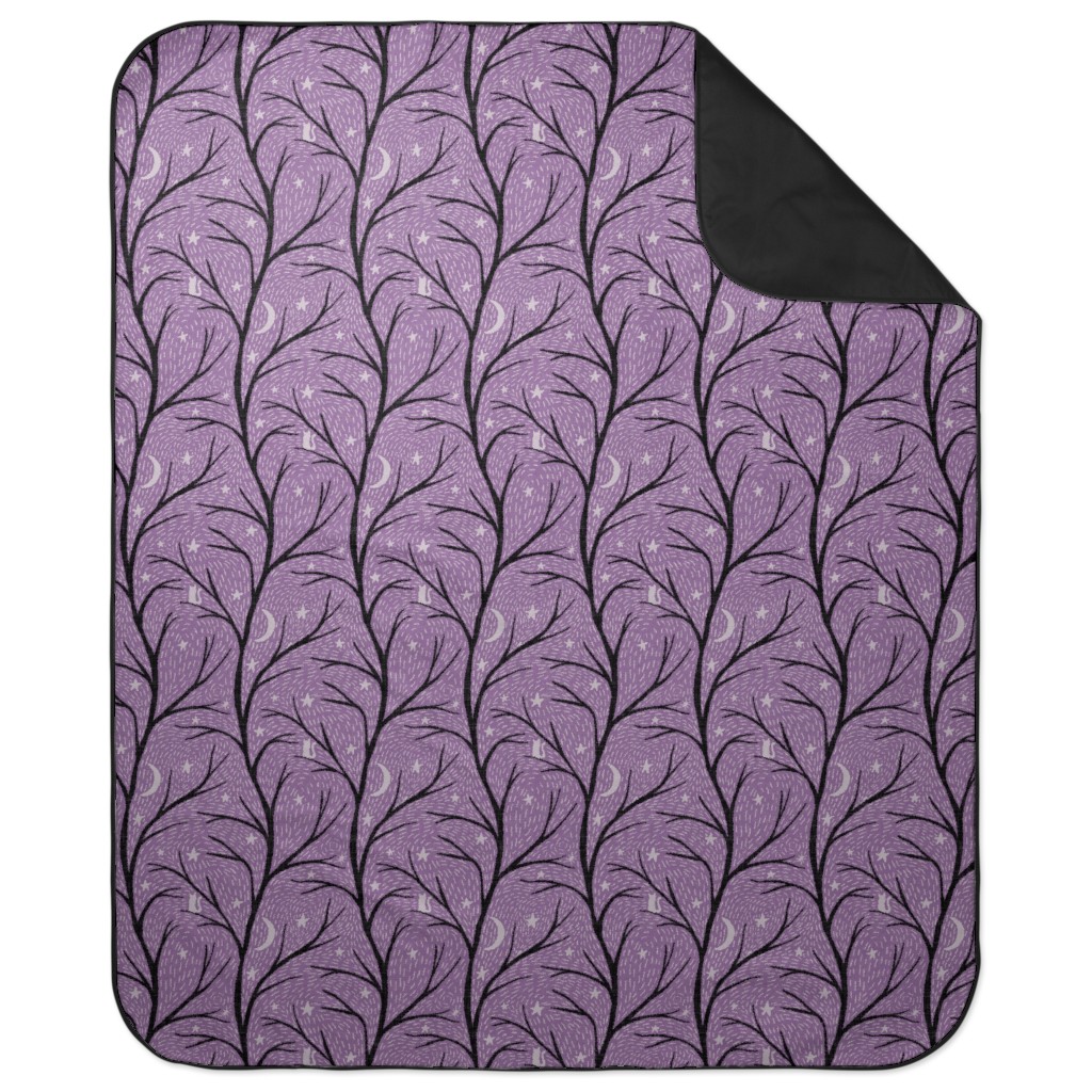 Spooky Night - Purple Picnic Blanket, Purple