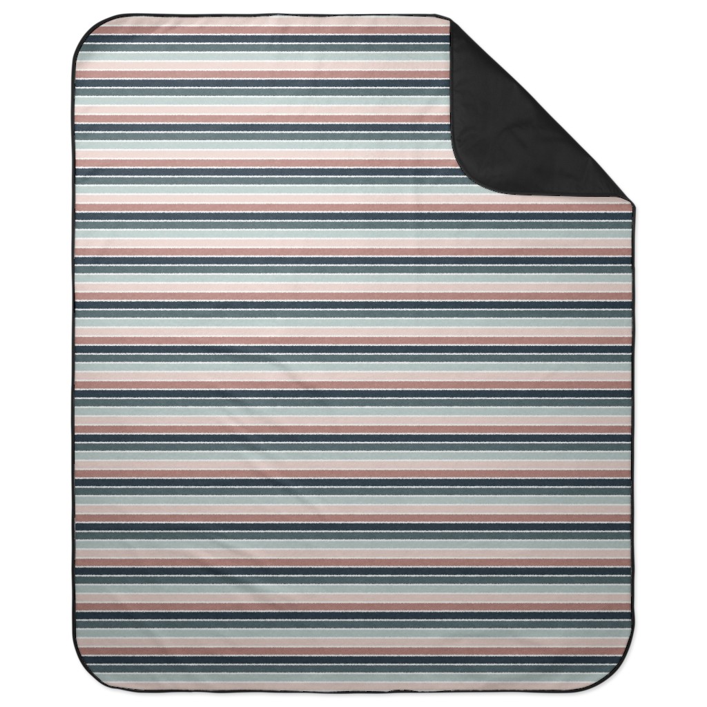Stripes - Multi Blue & Pink Picnic Blanket, Multicolor