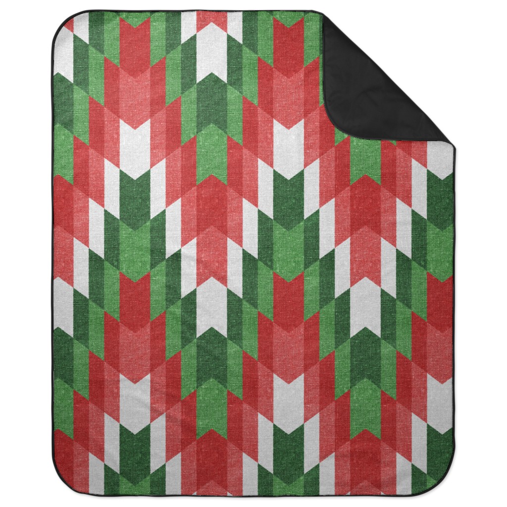 Christmas Cheer - Red, White and Green Picnic Blanket, Multicolor