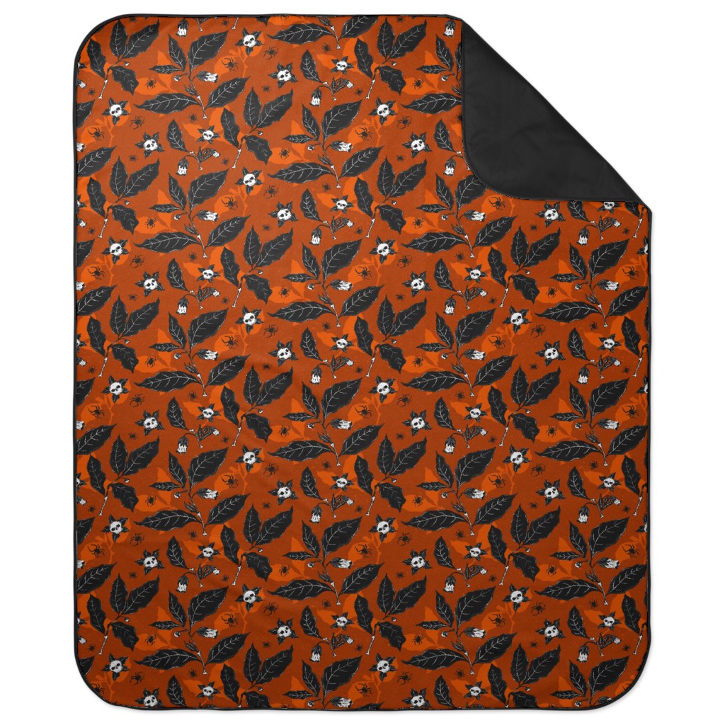 Atropa Belladonna - Orange Picnic Blanket, Orange