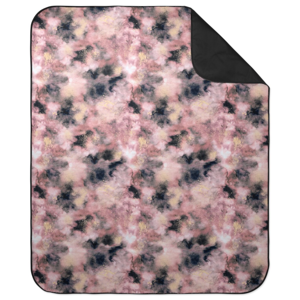 Watercolor Marble - Pink Picnic Blanket, Pink
