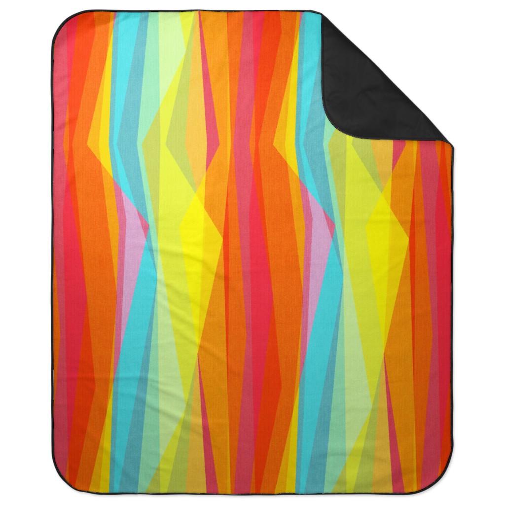 Geo Stripes Vertical - Multi Picnic Blanket, Multicolor