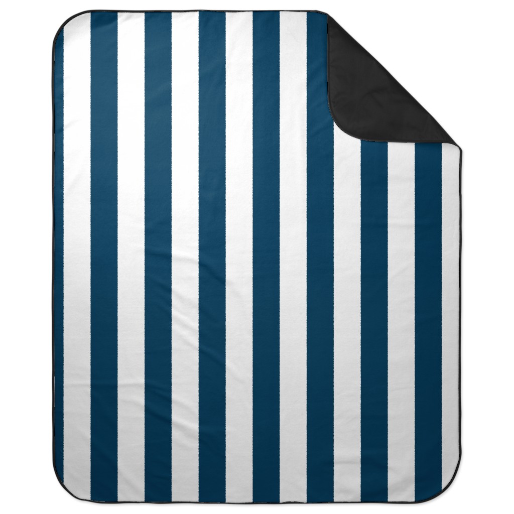 Cabana Stripe Navy and White Picnic Blanket Shutterfly