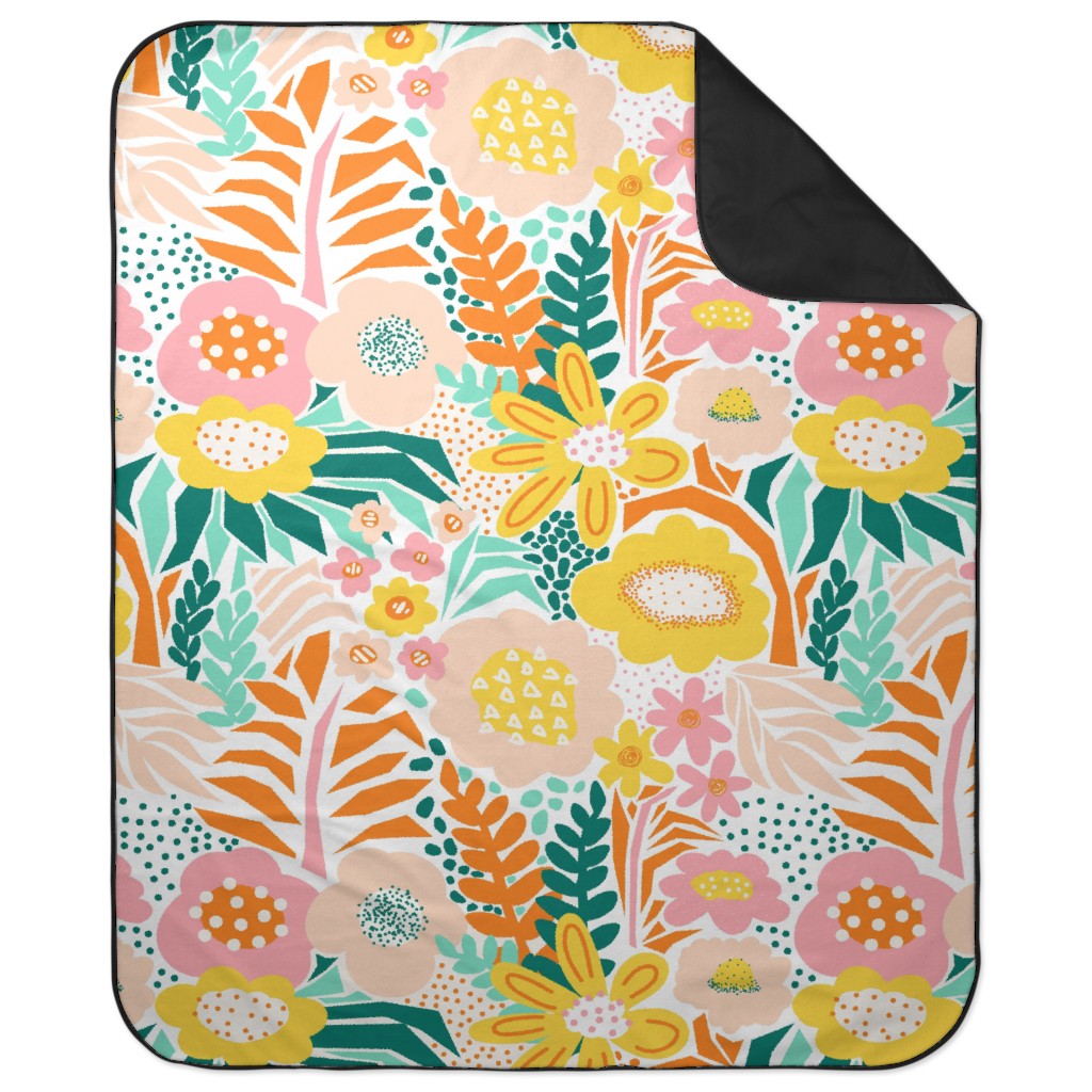 Florals - Multi Picnic Blanket, Multicolor