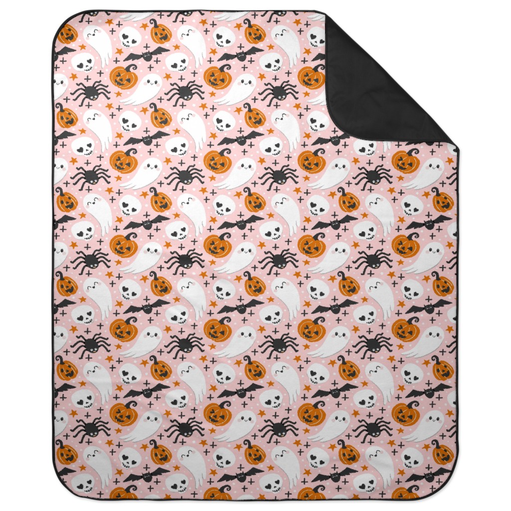 Cute Halloween - Pink Picnic Blanket, Pink, Bright Pink