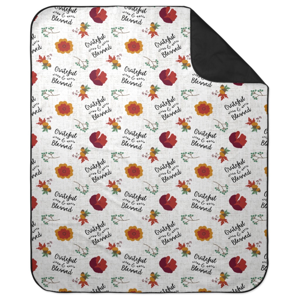 Grateful and Blessed - Multi Picnic Blanket, Multicolor