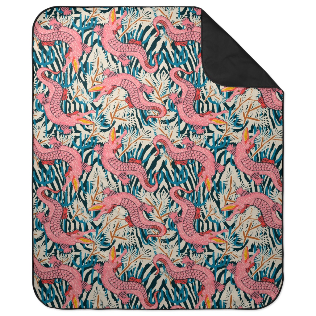 Bazaar Cosmic Gator - Multi-Color Picnic Blanket, Multicolor