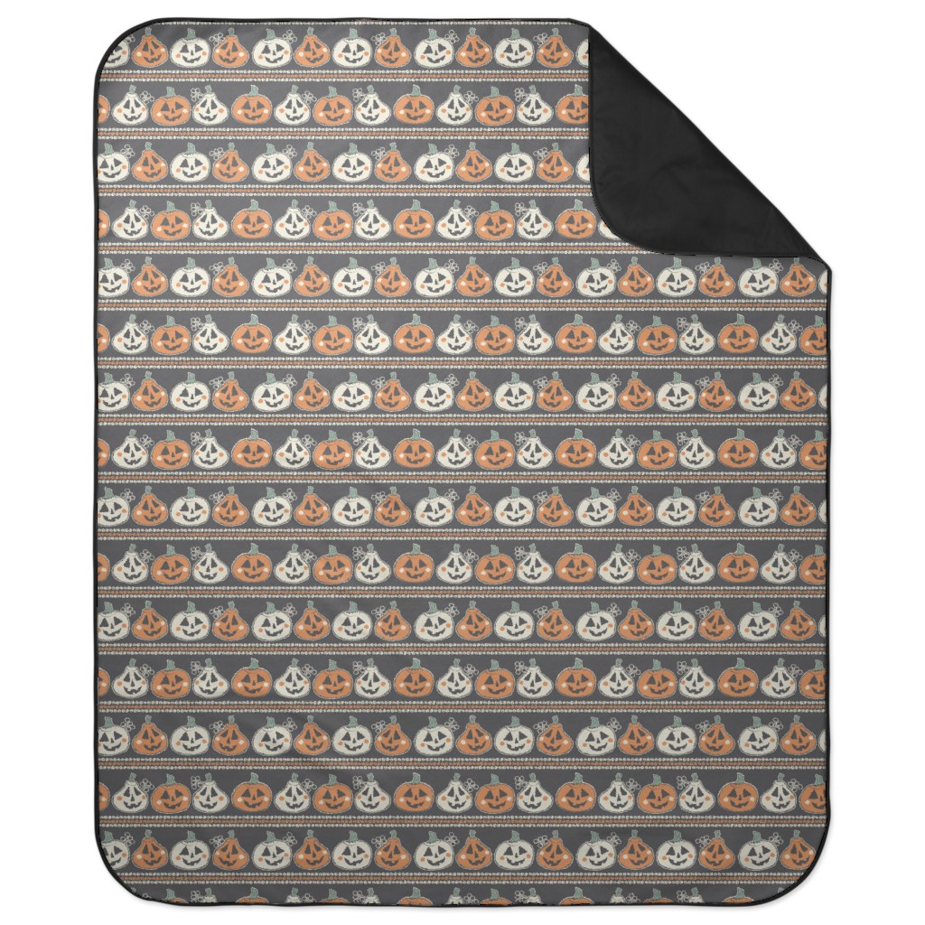 Happy Pumpkins - Multi Picnic Blanket, Multicolor