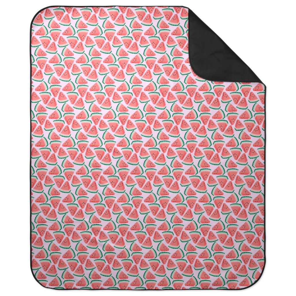 Watercolor - Pink Picnic Blanket, Pink, Bright Pink