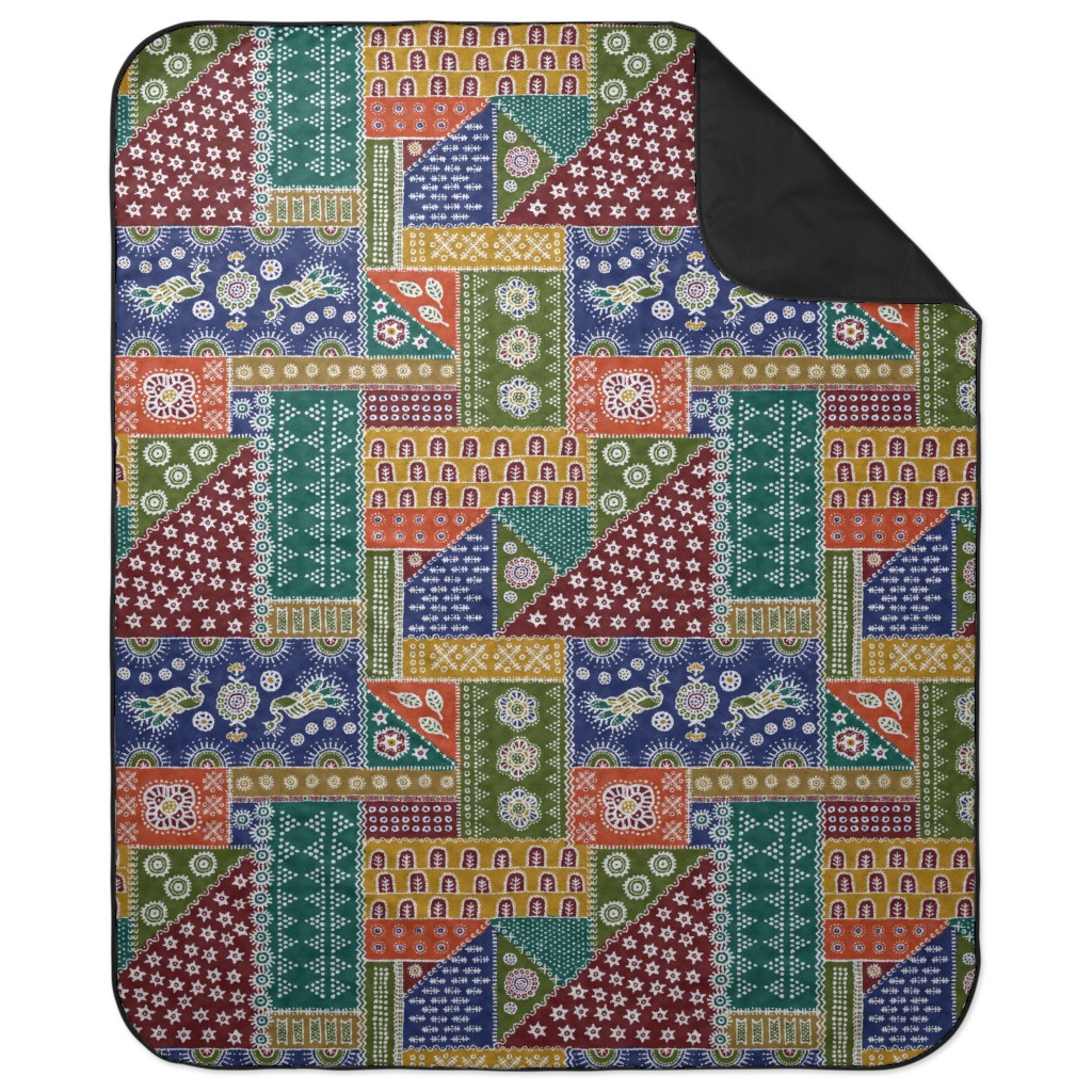 Batik Complete - Warm Picnic Blanket, Multicolor