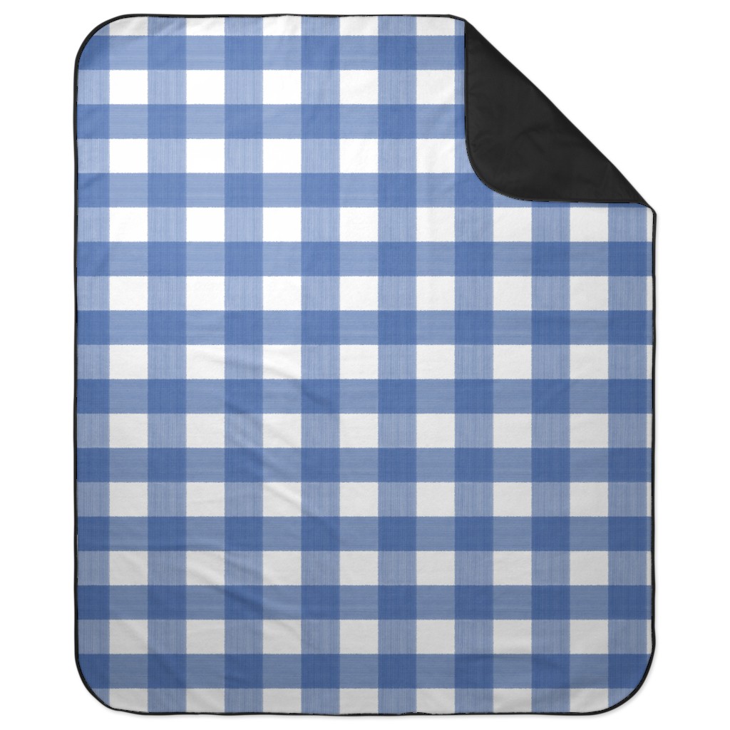 Buffalo Check Picnic Blanket, Blue