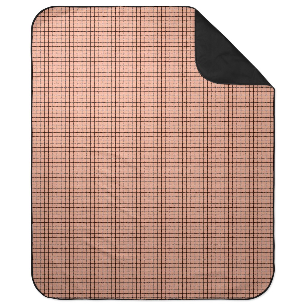 Square Grid Picnic Blanket, Pink, Dusk Pink