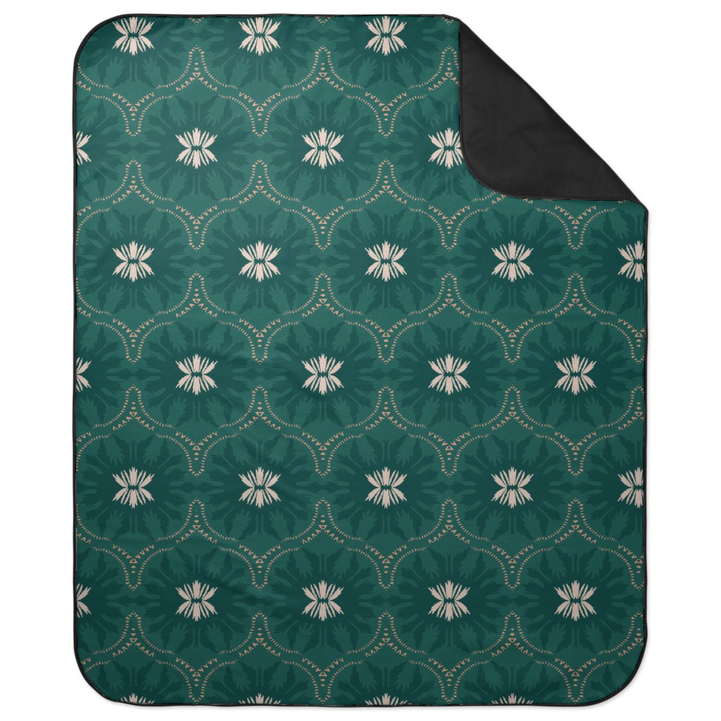 Jasmin Wildflower - Green Picnic Blanket, Green