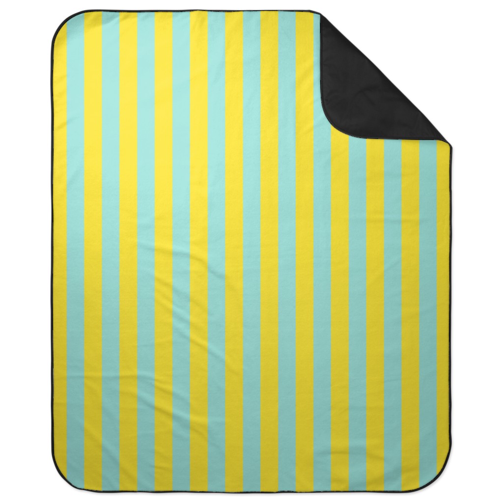 Vertical Stripes Picnic Blanket, Blue