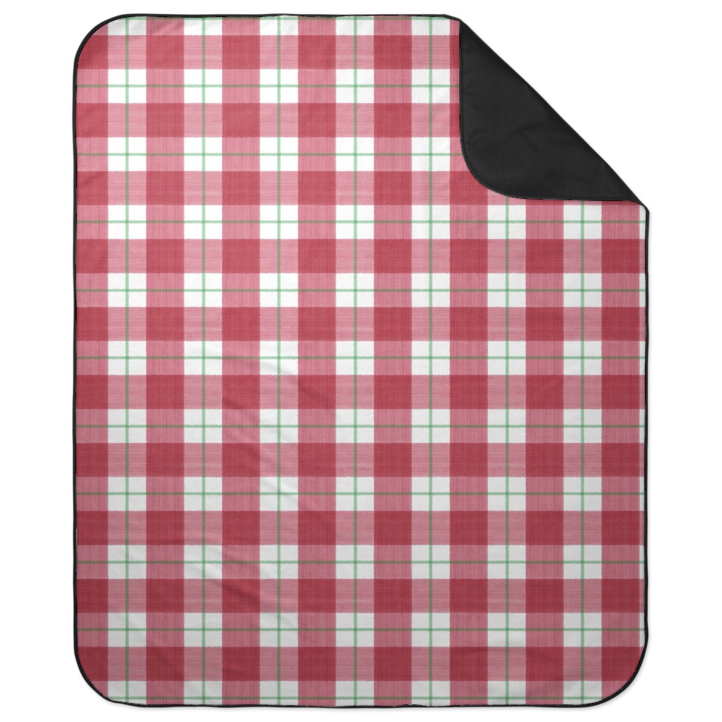 Double Plaid Picnic Blanket, Red