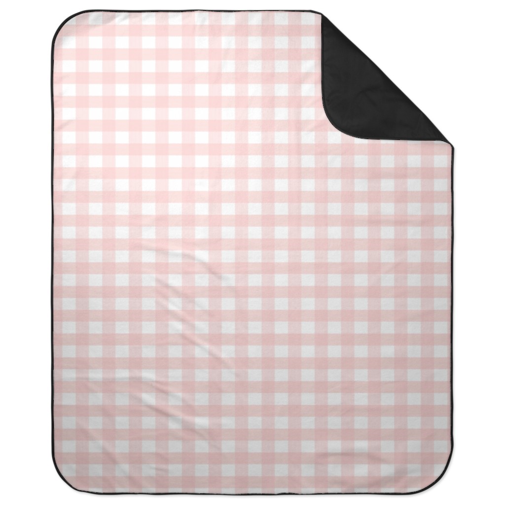 Cross Hatch Plaid Picnic Blanket, Pink, Pearl