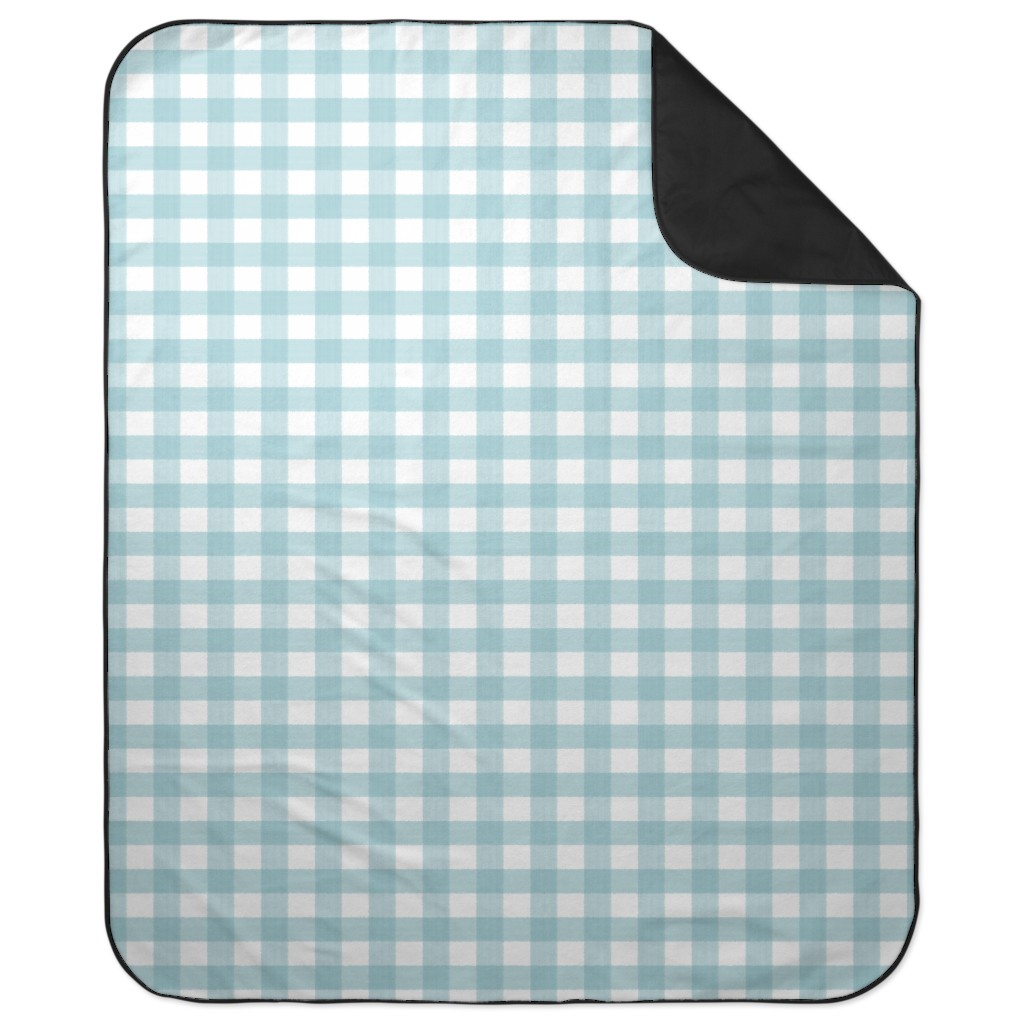 Cross Hatch Plaid Picnic Blanket, Blue, Oasis
