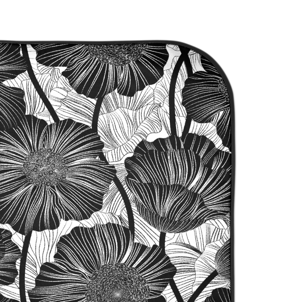 Mid Century Modern Floral Black and White Picnic Blanket Shutterfly
