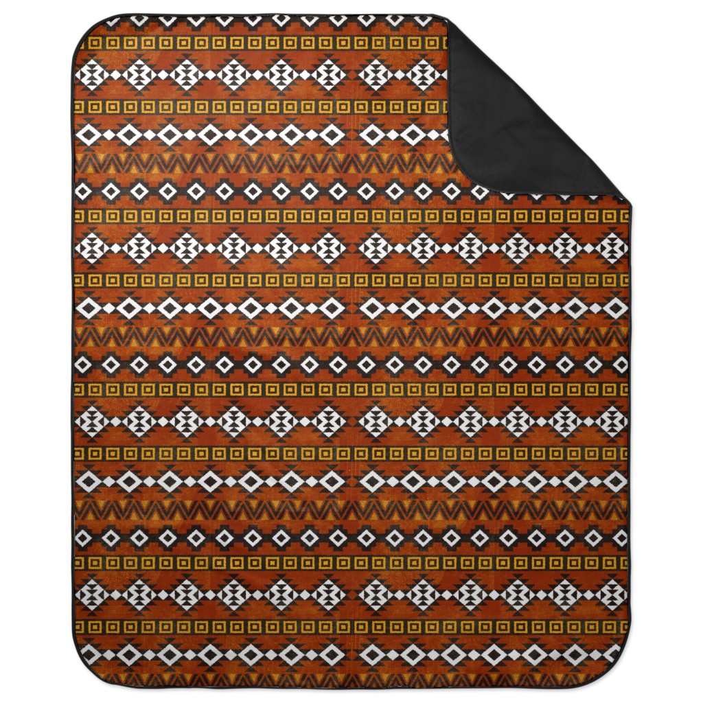 Modern Desert - Rust Picnic Blanket, Orange