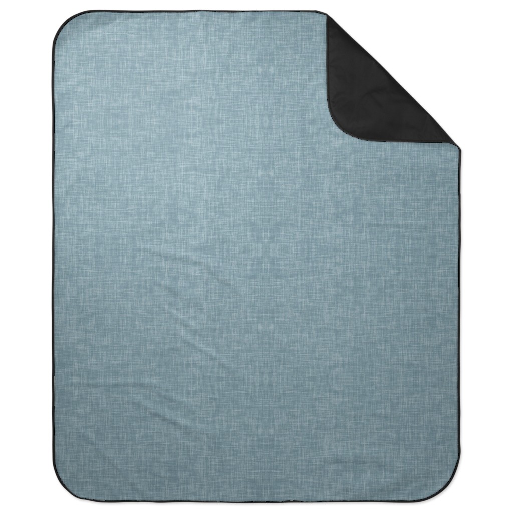 Vintage Linen Picnic Blanket, Blue