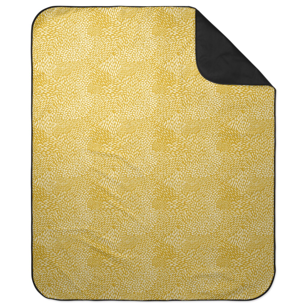 Abstract Brushstrokes Picnic Blanket, Yellow