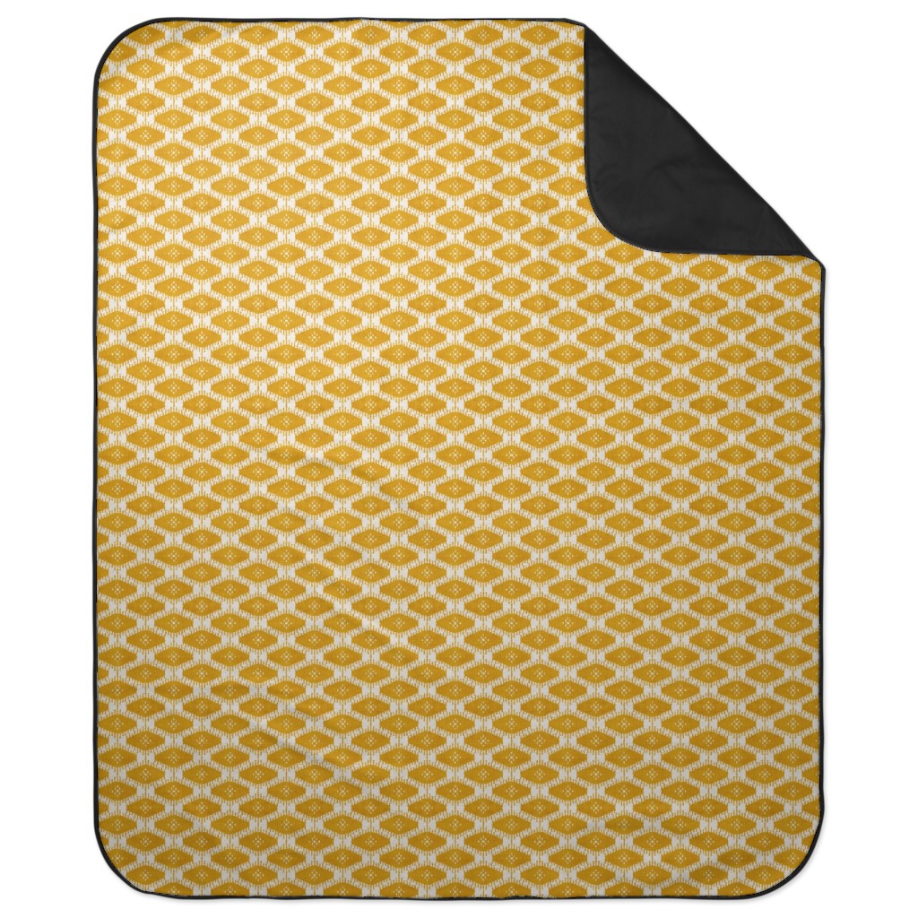Stella Ikat - Yellow Picnic Blanket, Yellow
