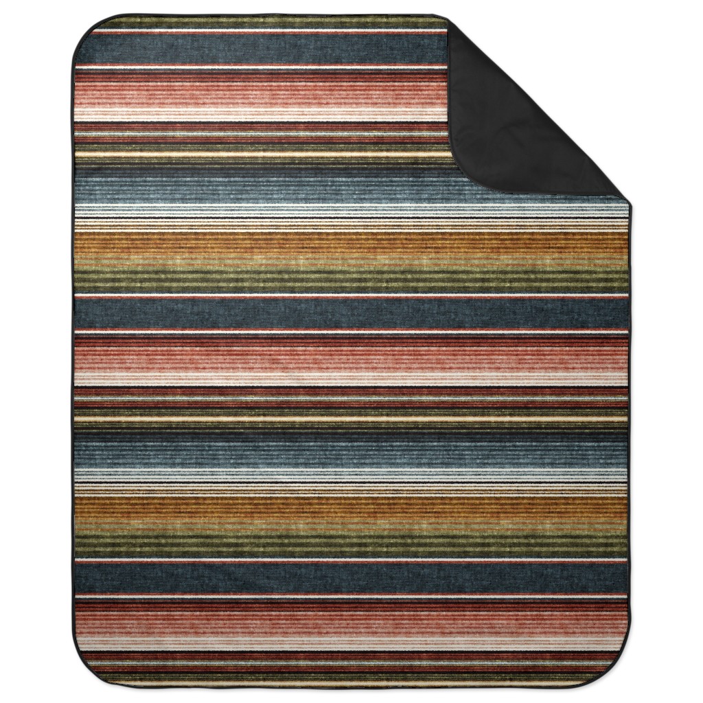 Serapte Southwest Stripes - Multi Picnic Blanket, Multicolor