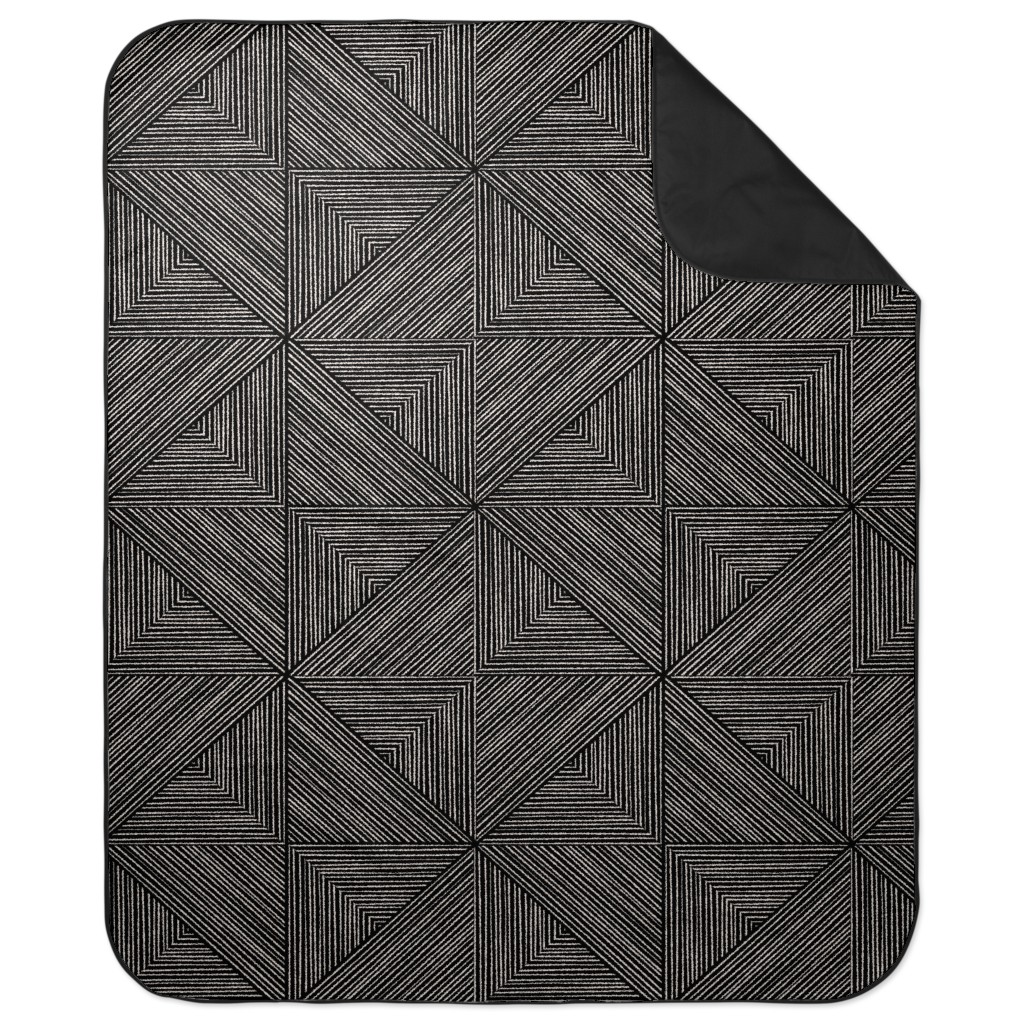 Angles and Lines Picnic Blanket, Gray