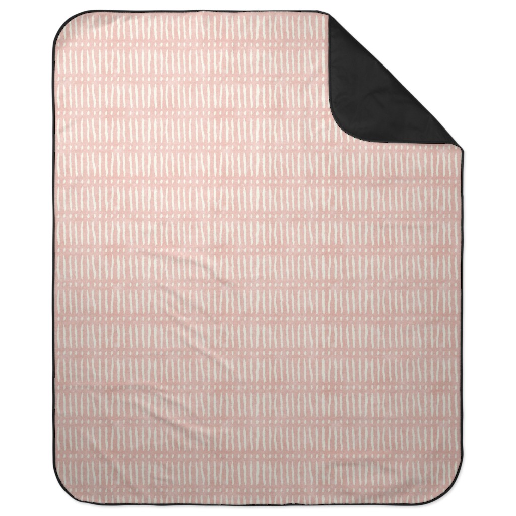 Vertical Dash Stripe Picnic Blanket, Pink