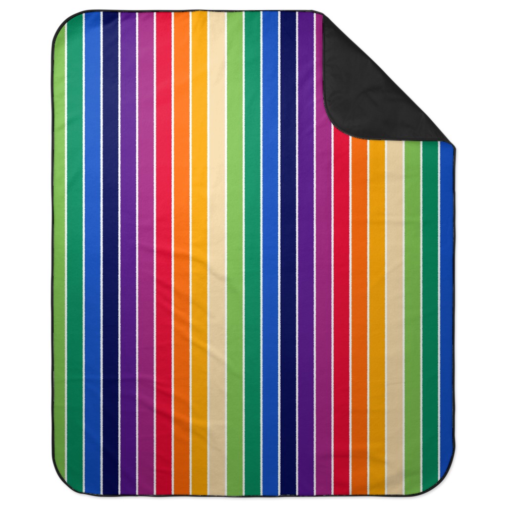 70s Stripe - Multi Picnic Blanket, Multicolor