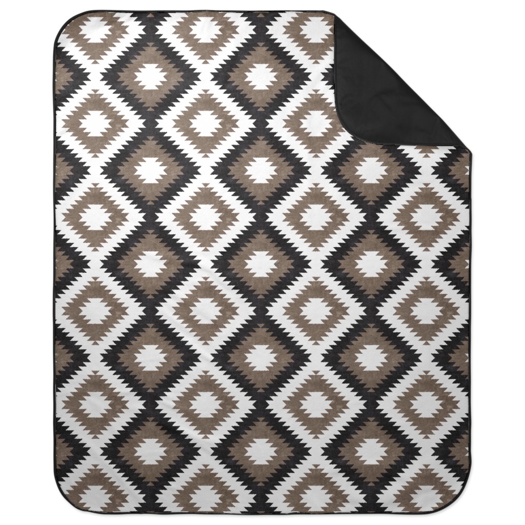 Tribal Southwest Boho Picnic Blanket, Brown